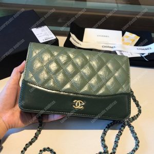 Chanel Wallet On Chain – WOC Aged & Smooth Calfskin Khaki Green - Image 3