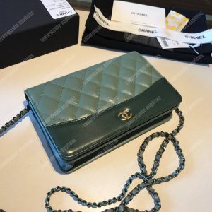 Chanel Wallet On Chain – WOC Aged & Smooth Calfskin Khaki Green - Image 4
