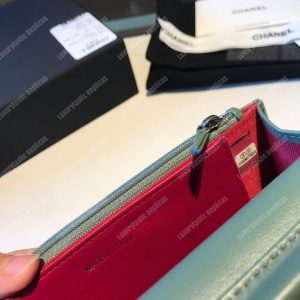 Chanel Wallet On Chain – WOC Aged & Smooth Calfskin Khaki Green - Image 9