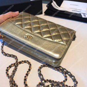 Chanel Wallet On Chain – WOC Aged & Smooth Calfskin Metallic Gold - Image 5