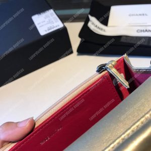 Chanel Wallet On Chain – WOC Aged & Smooth Calfskin Metallic Gold - Image 9