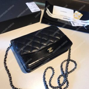 Chanel Wallet On Chain – WOC Aged & Smooth Calfskin Black - Image 4