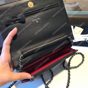 Chanel Wallet On Chain – WOC Aged & Smooth Calfskin Black - Image 5