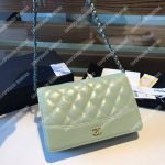Chanel Wallet On Chain – WOC Aged & Smooth Calfskin Light Blue