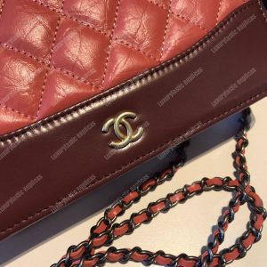 Chanel Wallet On Chain – WOC Aged & Smooth Calfskin Red - Image 5