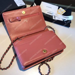 Chanel Wallet On Chain – WOC Aged & Smooth Calfskin Red - Image 6