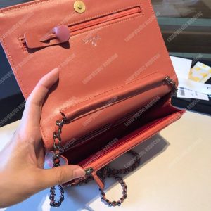 Chanel Wallet On Chain – WOC Aged & Smooth Calfskin Red - Image 7