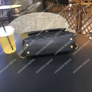 Chanel Small Flap Bag With Top Handle Black - Image 6