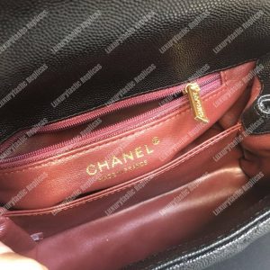 Chanel Small Flap Bag With Top Handle Black - Image 8