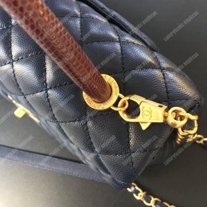 Chanel Flap Bag With Top Handle Navy Blue - Image 7