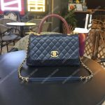 Chanel Flap Bag With Top Handle Navy Blue