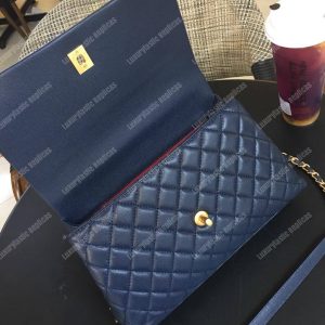 Chanel Flap Bag With Top Handle Navy Blue - Image 8