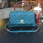Chanel Flap Bag With Top Handle Blue