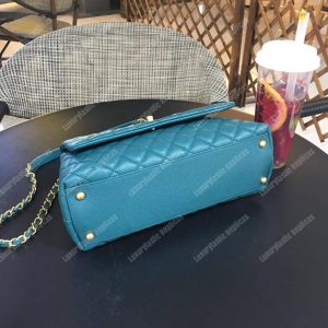 Chanel Flap Bag With Top Handle Blue - Image 5
