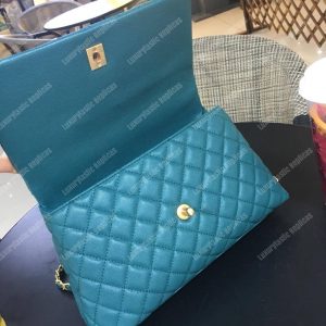 Chanel Flap Bag With Top Handle Blue - Image 8