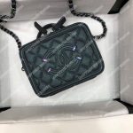 Chanel Small Vanity Case Dark Turquoise