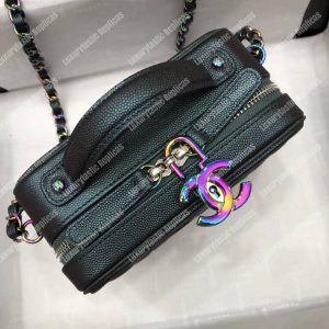 Chanel Small Vanity Case Dark Turquoise - Image 5