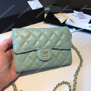 Chanel Classic Clutch With Chain – CWC Lambskin Seafoam Green Silver-Toned - Image 4