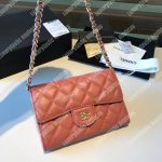 Chanel Classic Clutch With Chain – CWC Lambskin Peach Silver-Toned