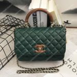 Chanel Flap Bag With Top Handle Green