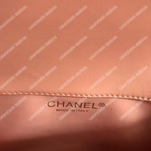 Chanel Flap Bag With Top Handle Beige - Image 9