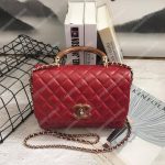 Chanel Flap Bag With Top Handle Red