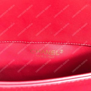 Chanel Flap Bag With Top Handle Red - Image 9