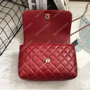 Chanel Flap Bag With Top Handle Red - Image 7