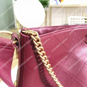 Chanel Hobo Handbag Burgundy - Image 7