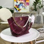 Chanel Hobo Handbag Burgundy