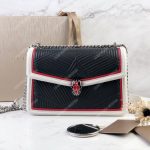 BVL Serpenti Forever Shoulder Bag Black/White/Pink