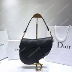 Dior Saddle Bag In Black Embossed Grained Calfskin