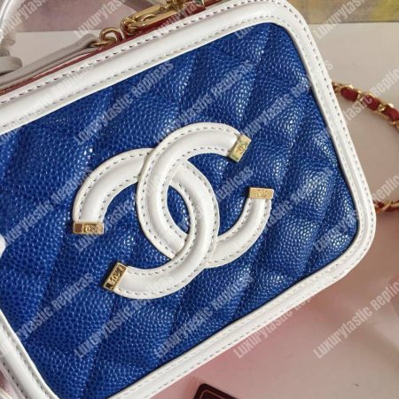 Chanel Small Vanity Case Dark Blue - Image 6