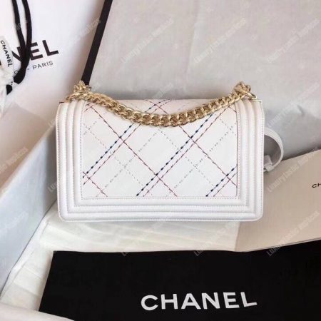 Chanel Medium Boy Handbag White - Image 3