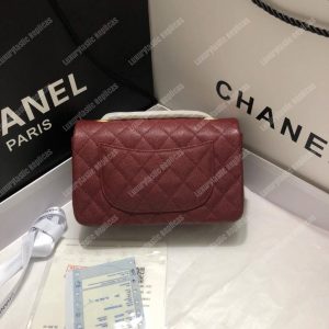 Chanel Mini Flap Bag Maroon - Image 5