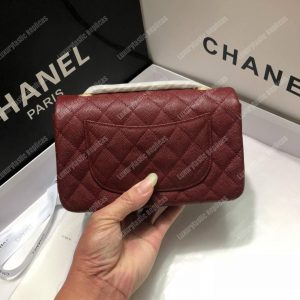 Chanel Mini Flap Bag Maroon - Image 4