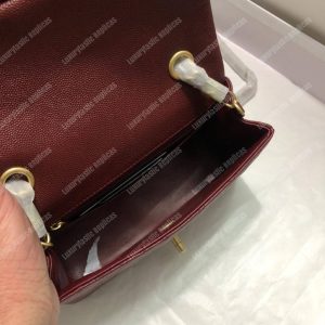 Chanel Mini Flap Bag Maroon - Image 8