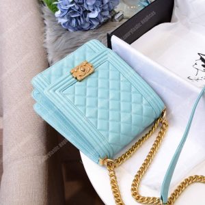 Chanel Boy Handbag Light Blue - Image 4