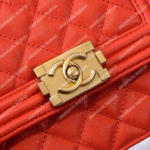Chanel Boy Handbag Red - Image 5