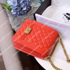 Chanel Boy Handbag Red - Image 3