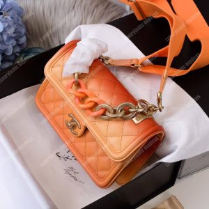 Chanel Flap Bag Orange - Image 5
