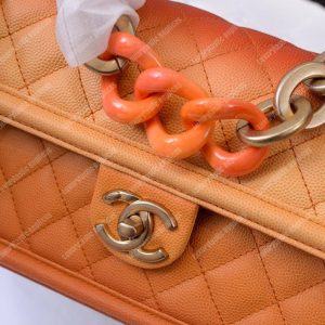 Chanel Flap Bag Orange - Image 3