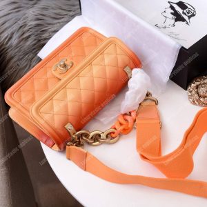 Chanel Flap Bag Orange - Image 6