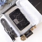 Small Boy Chanel Handbag Black-Silver