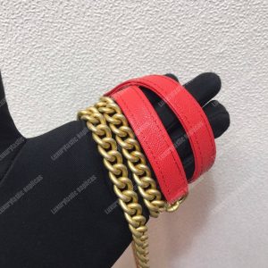 Chanel Le Boy Wallet On Chain – WOC Grained Calfskin Gold-Toned Red - Image 9