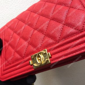 Chanel Le Boy Wallet On Chain – WOC Grained Calfskin Gold-Toned Red - Image 8