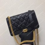 Chanel Le Boy Wallet On Chain – WOC Grained Calfskin Gold-Toned Black