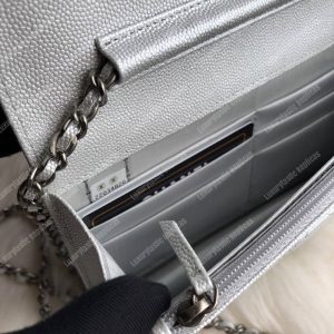 Chanel Le Boy Wallet On Chain – WOC White Caviar Silver-Toned - Image 5