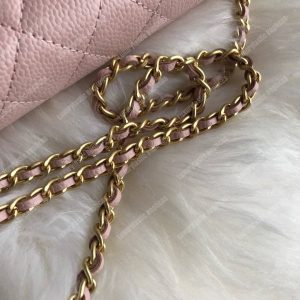 Chanel Le Boy Wallet On Chain – WOC Light Pink Caviar Gold-Toned - Image 4