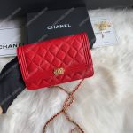 Chanel Le Boy Wallet On Chain – WOC Red Caviar Gold-Toned